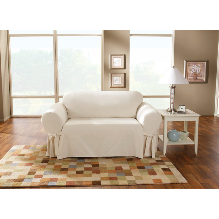 Sure Fit Cotton Duck Box Cushion Loveseat Slipcover & Reviews Wayfair